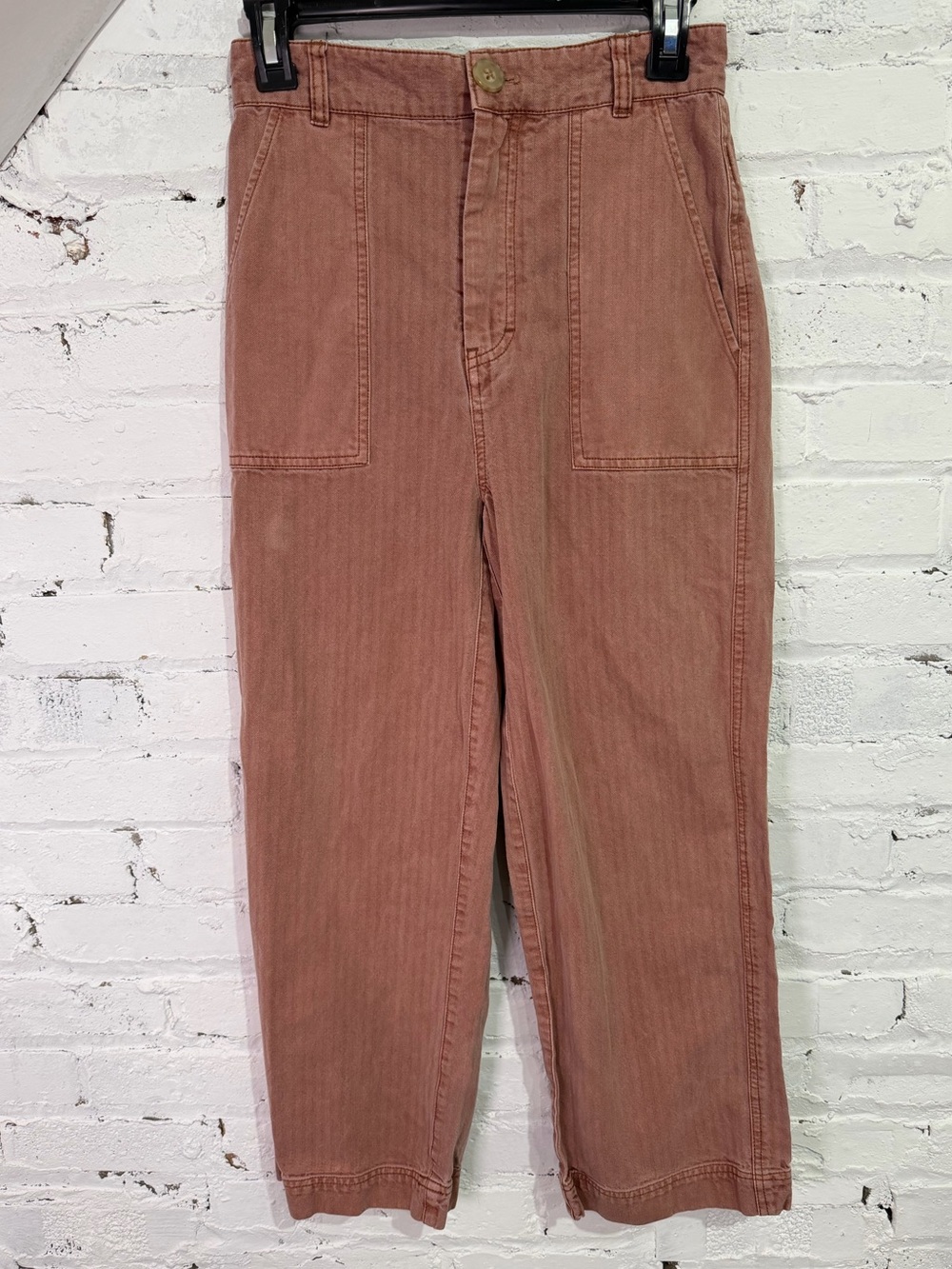 Free People Buckle Back Wide Leg Utility Pants Dusty Rose Size 0